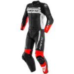 traje mono dainese mistel black matt white lava red 01